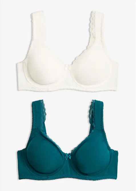 Minimizer-BH i T-shirtmodell med bygel och ekologisk bomull (2-pack), bonprix