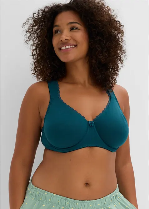 Minimizer-BH i T-shirtmodell med bygel och ekologisk bomull (2-pack), bonprix