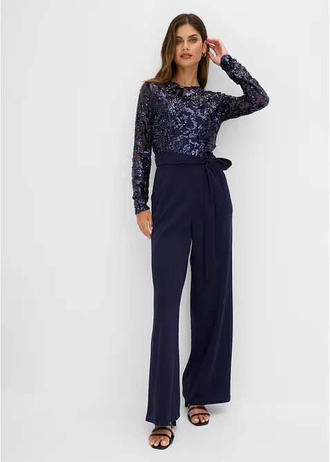 Jumpsuit med paljettbroderi, bonprix