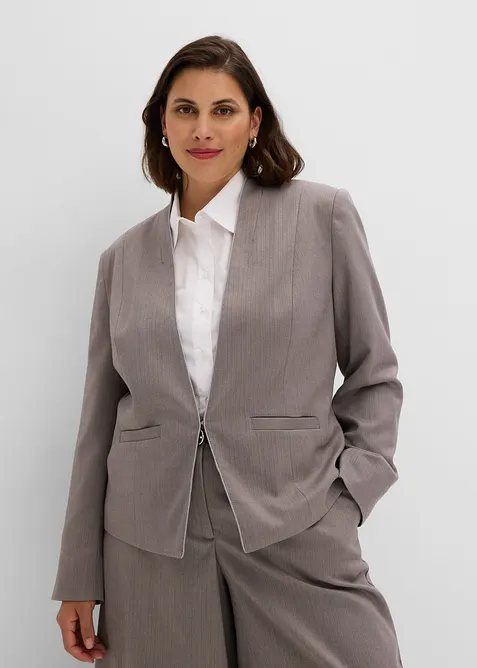 Fiskbensm&ouml;nstrad kavaj med yllelook, bonprix