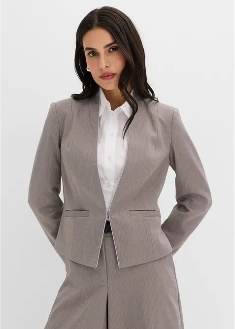 Fiskbensm&ouml;nstrad kavaj med yllelook, bonprix