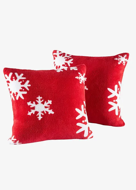Kuddfodral med sn&ouml;flingor (2-pack), bonprix