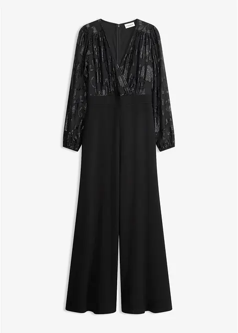 Jumpsuit med glansigt broderi, bonprix
