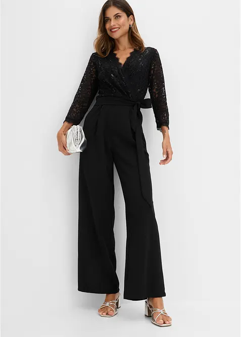 Jumpsuit med spets, bonprix