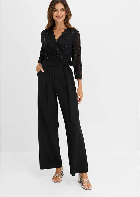 Jumpsuit med spets, bonprix