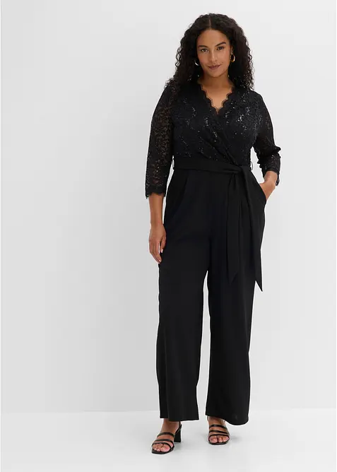 Jumpsuit med spets, bonprix