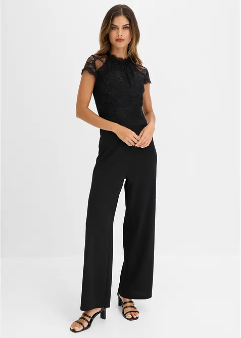 Jumpsuit med spets, bonprix