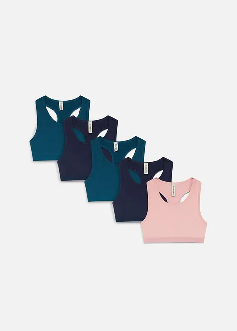 BH-topp av mjuk mix med ekologisk bomull (5-pack), bonprix