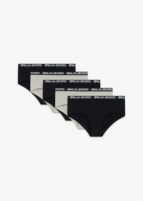 Trosa av mjuk materialmix med ekologisk bomull (5-pack), bonprix