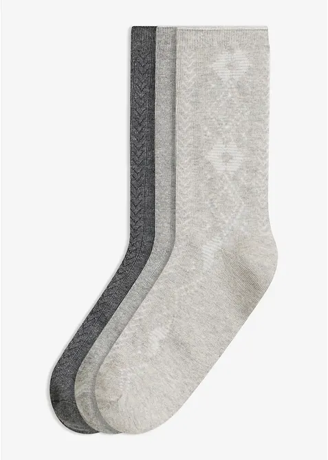 Strumpor med struktur (3-pack), bonprix