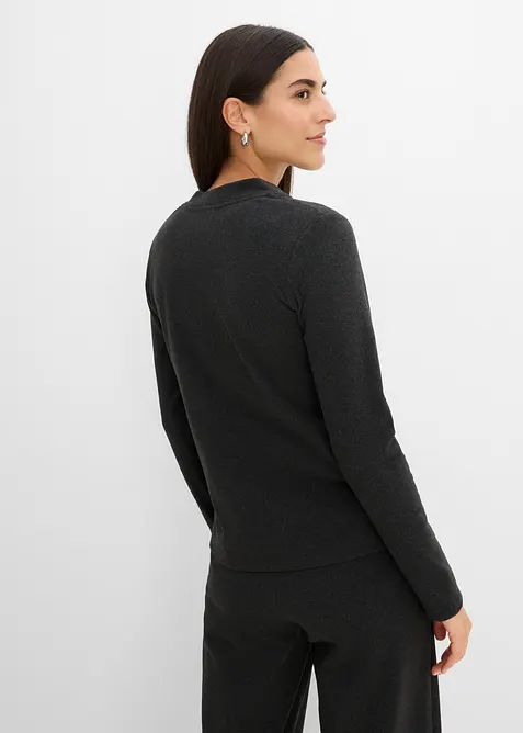 Cardigan i ribbstickad jersey, bonprix