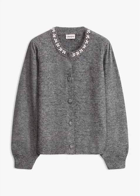 Cardigan med puff&auml;rmar, bonprix