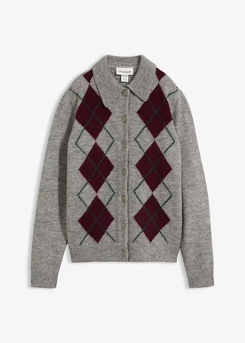 Cardigan med krage, bonprix