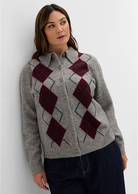 Cardigan med krage, bonprix