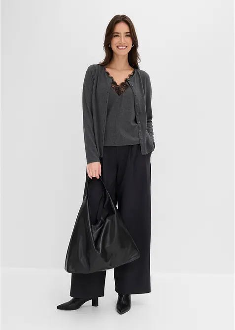 Topp i 2 i 1-modell med spets, bonprix