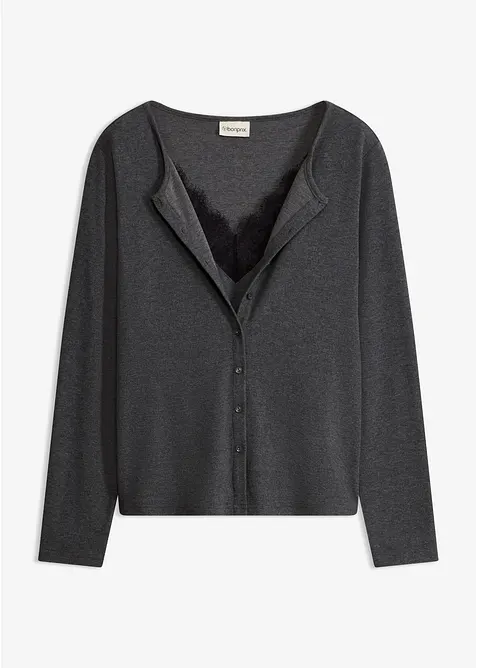 Topp i 2 i 1-modell med spets, bonprix