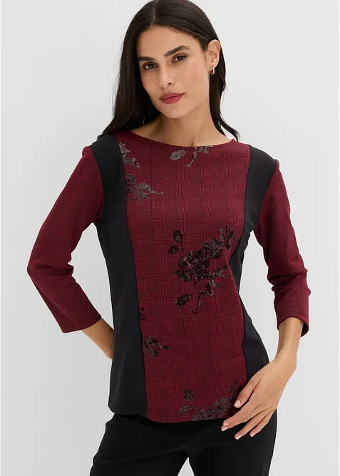 Jacquardtopp med broderi, bonprix
