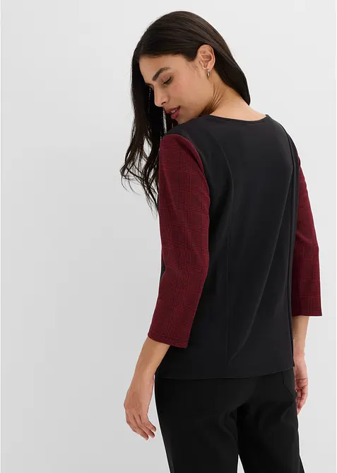 Jacquardtopp med broderi, bonprix