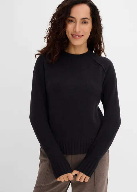 Stickad tr&ouml;ja med raglan&auml;rmar, bonprix