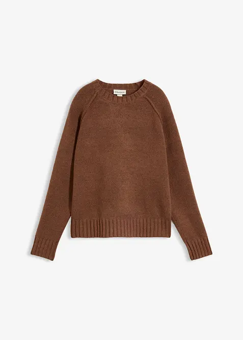 Stickad tr&ouml;ja med raglan&auml;rmar, bonprix