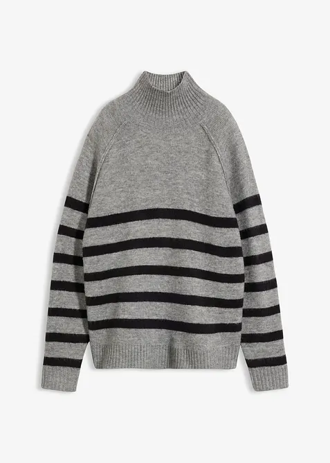 Stickad polotr&ouml;ja i ledig modell, bonprix