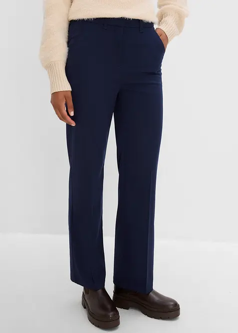 Byxa i materialmix med yllelook, bonprix
