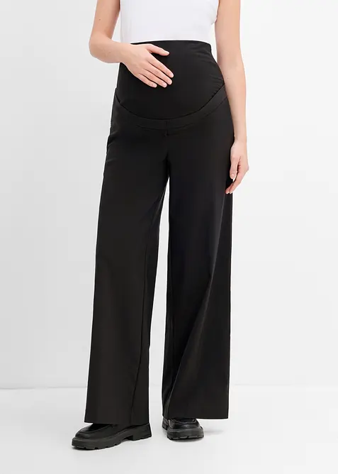 Elastisk mammabyxa med pressveck, Wide Leg, bonprix