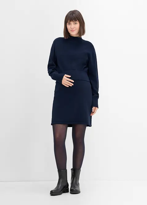 Stickat mammaset med tr&ouml;ja och kjol i ekologisk bomull (2 delar), bonprix
