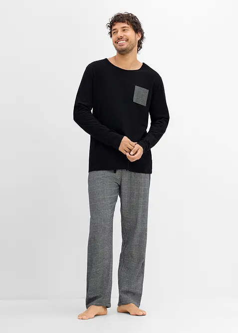 Pyjamas med flanellbyxa, bonprix