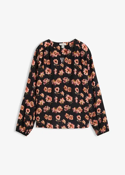 Blus i f&ouml;ljsam viskosmix, bonprix