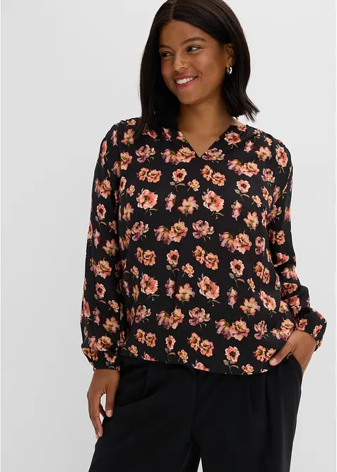 Blus i f&ouml;ljsam viskosmix, bonprix
