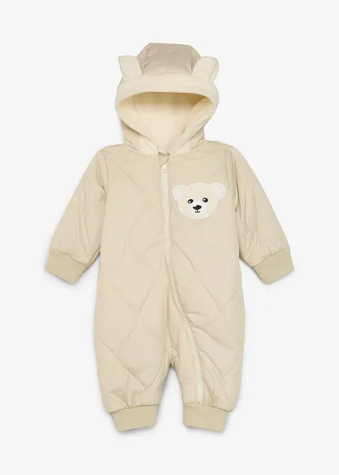 Varmvadderad babyoverall av vind- och vattenavvisande material, bonprix
