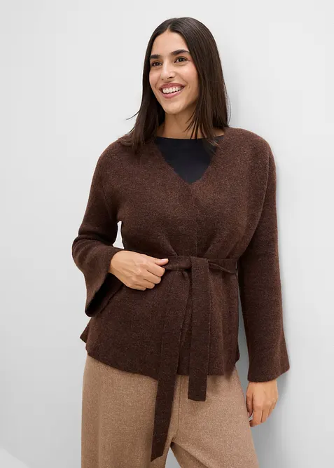 Cardigan med knytsk&auml;rp, bonprix
