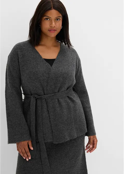 Cardigan med knytsk&auml;rp, bonprix
