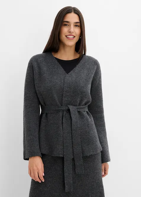 Cardigan med knytsk&auml;rp, bonprix