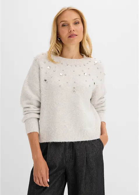 Tr&ouml;ja med applikation och ylle, bonprix