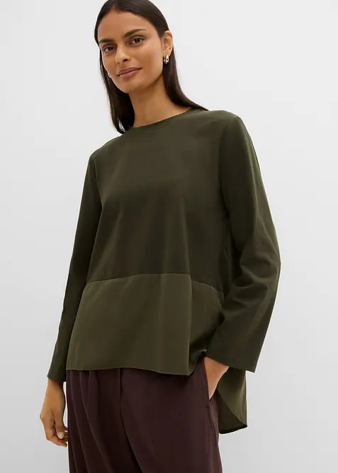 L&aring;ng&auml;rmad topp av materialmix, bonprix