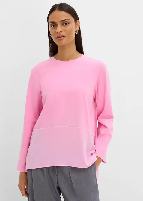 L&aring;ng&auml;rmad topp av materialmix, bonprix