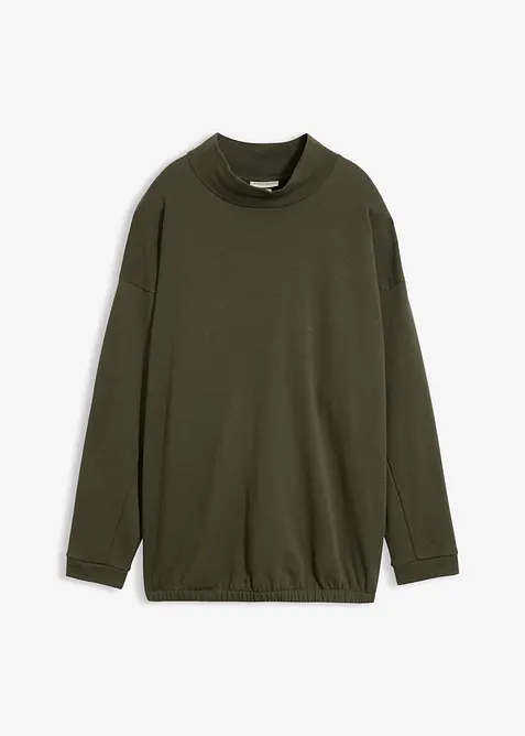 Sweatshirt med fladdermus&auml;rmar, av materialmix med ekologisk bomull, bonprix