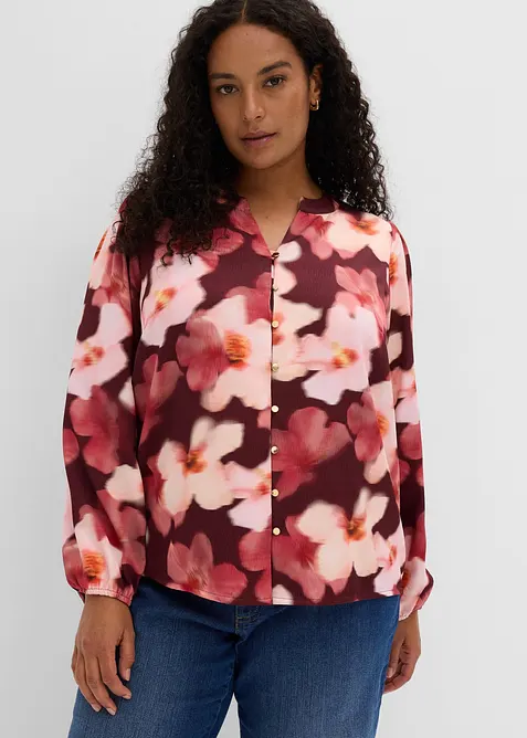 Blus i kr&auml;pp med struktur, bonprix