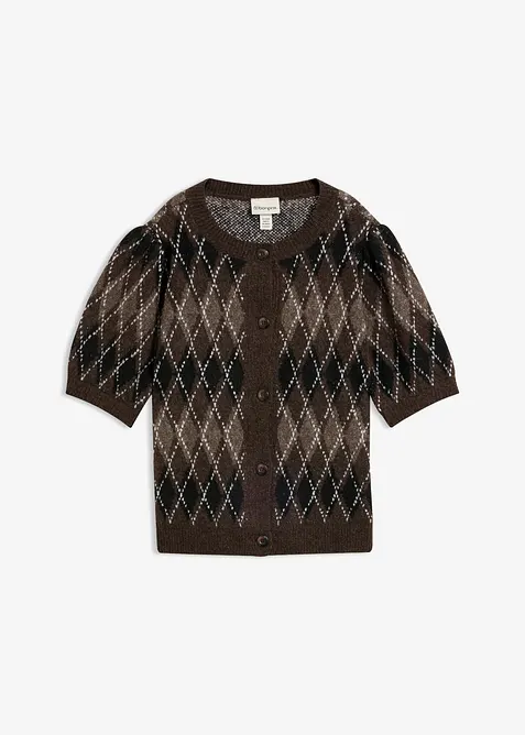 Cardigan med puff&auml;rmar, bonprix