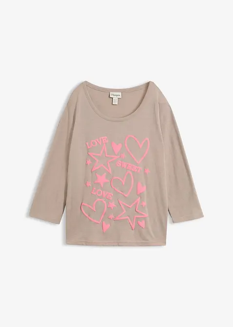 Oversizetopp i bomullsmix, bonprix