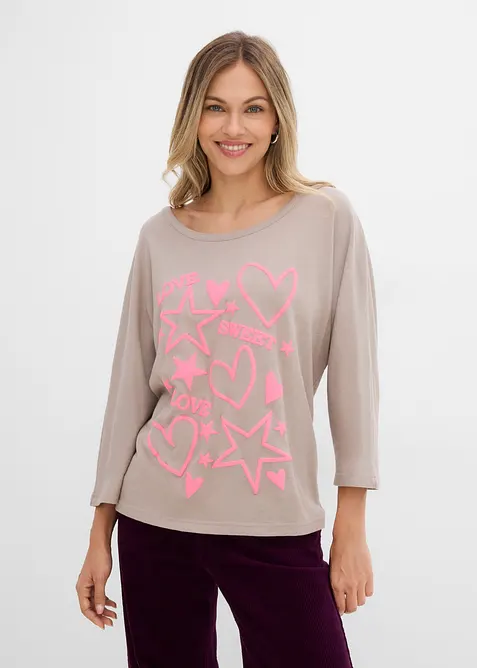 Oversizetopp i bomullsmix, bonprix