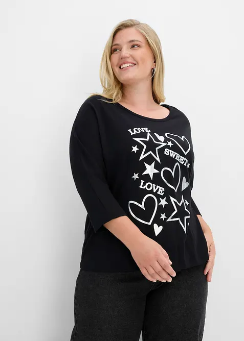 Oversizetopp i bomullsmix, bonprix
