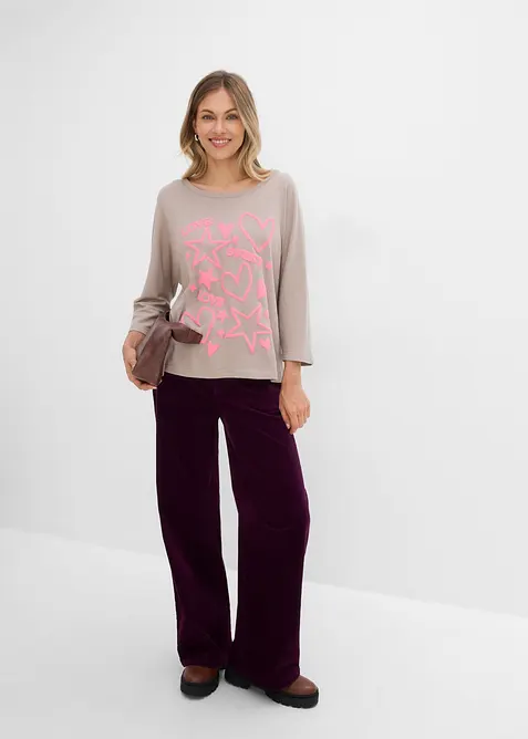 Oversizetopp i bomullsmix, bonprix