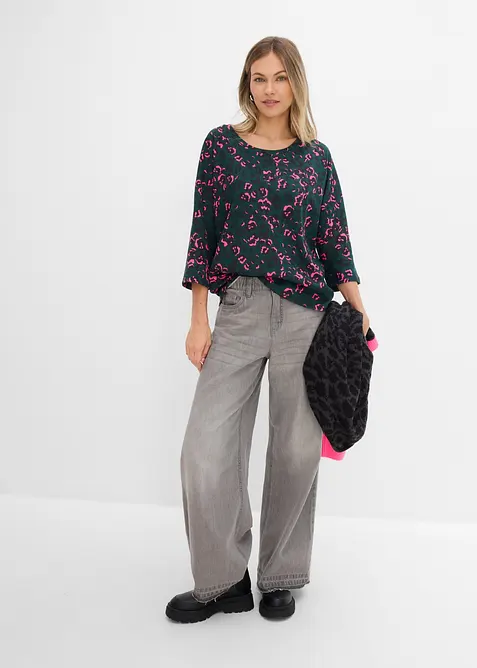 Oversizetopp i bomullsmix, bonprix