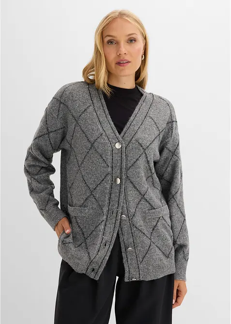 L&aring;ng cardigan med glittriga effekter, bonprix
