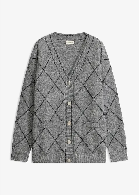 L&aring;ng cardigan med glittriga effekter, bonprix