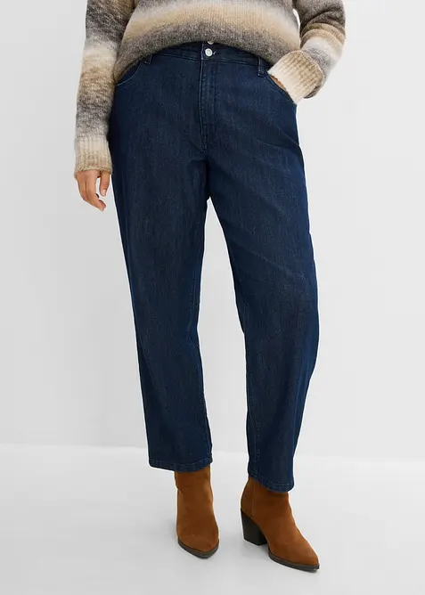 Mom-jeans High Waist, med bekv&auml;m midja, bonprix
