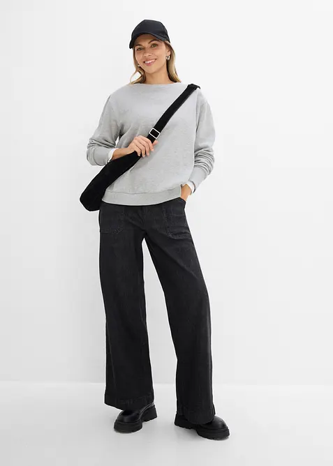 Oversizesweatshirt i mjuk bomullsmix, bonprix